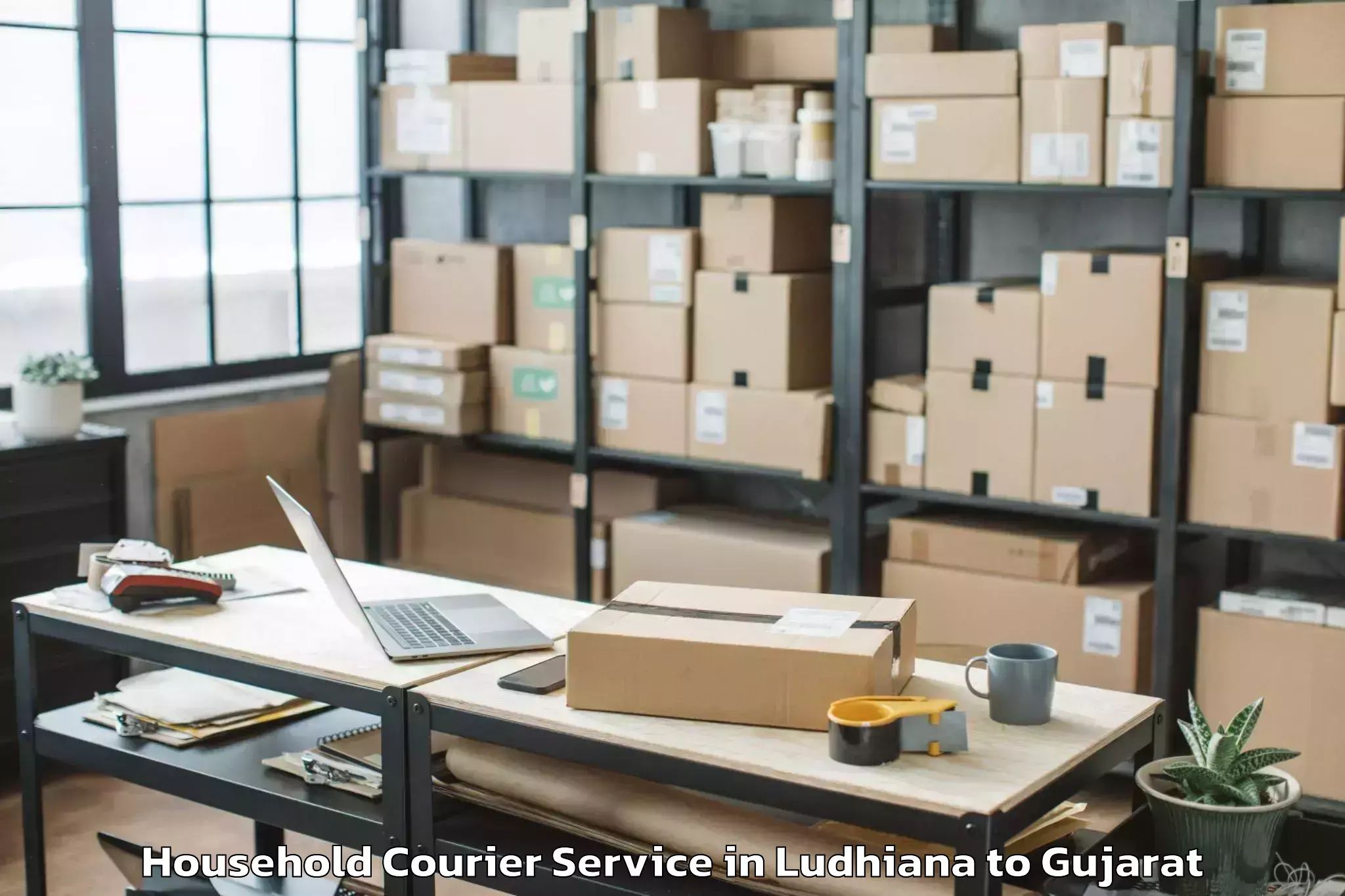 Efficient Ludhiana to Jasdan Household Courier